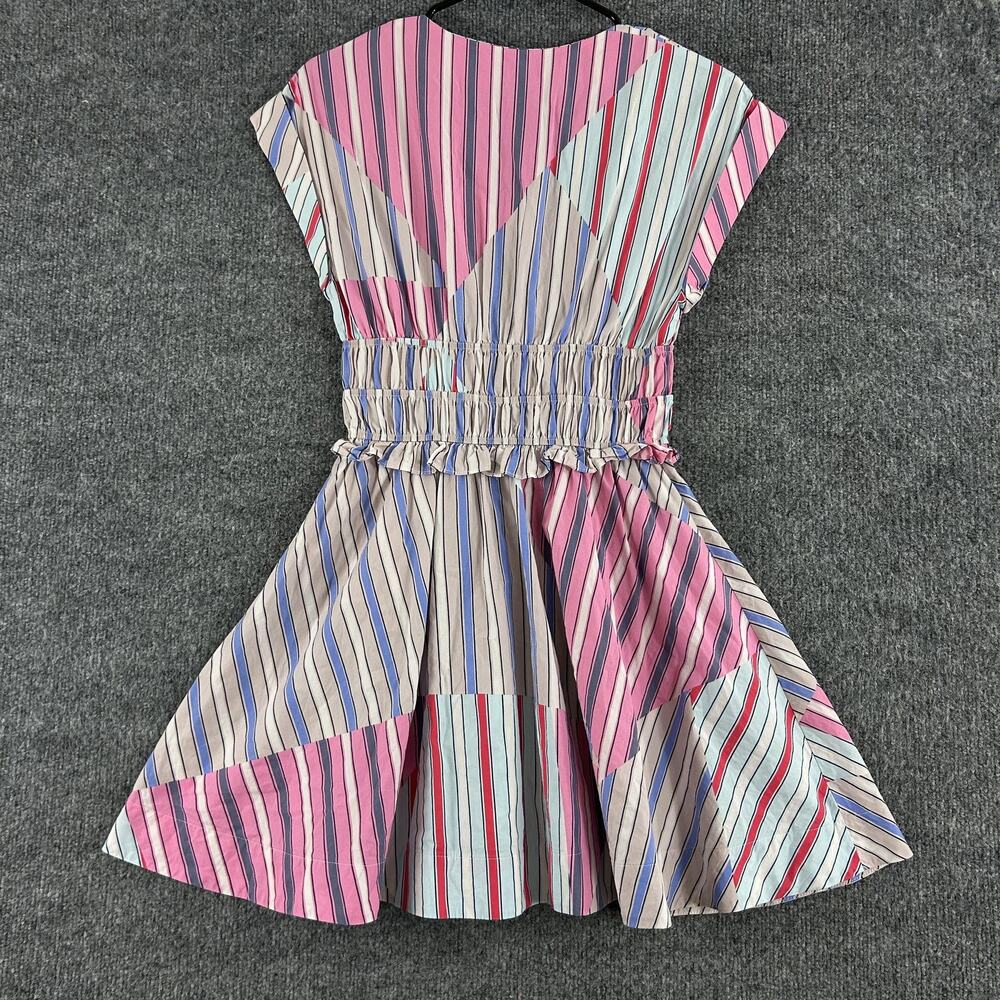 Anthropologie Dress Small V Neck Striped Mini Sundress Summer Vacation Retro Boh - Picture 9 of 13